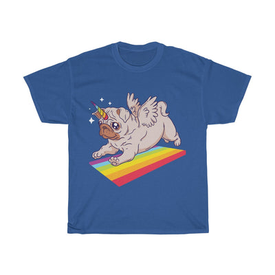 Pug Unicorn Playing - Unisex Heavy Cotton Tee
