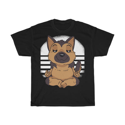 German Shepherd Yoga Puppy - Unisex Heavy Cotton Tee