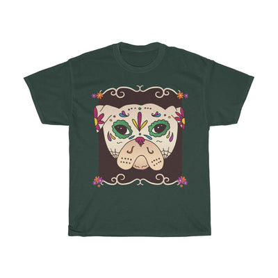 Sugar Skull Pug - Unisex Heavy Cotton Tee