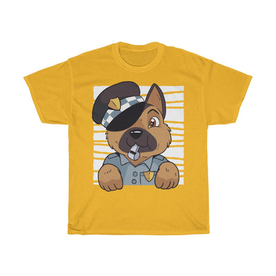 German Shepherd Police Dog - Unisex Heavy Cotton Tee