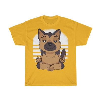 German Shepherd Yoga Puppy - Unisex Heavy Cotton Tee
